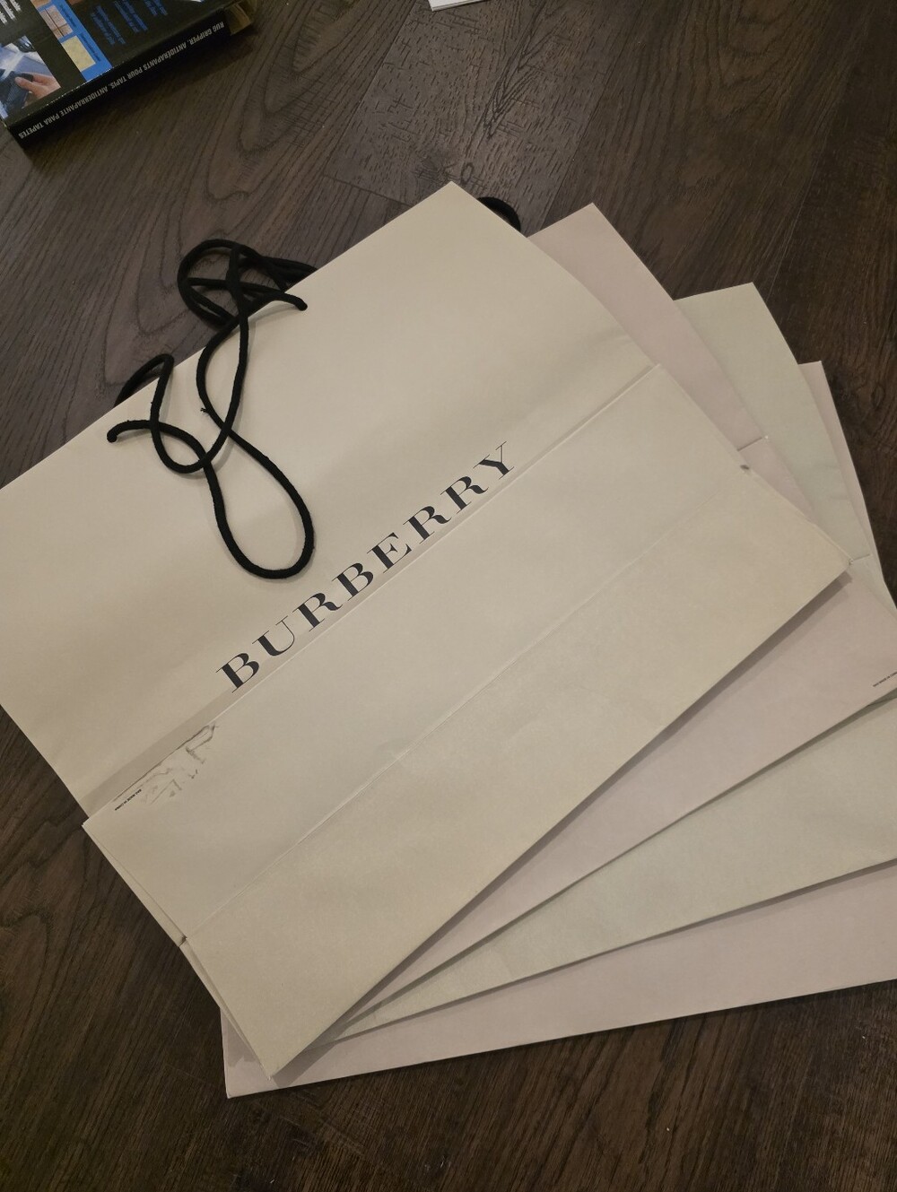 Burberry Cream Tote Bag with Black Cord Handles